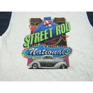 1996 NSRA Street Rod Nationals T-Shirt L Gray Columbus‎ Ohio USA Made Native Sun